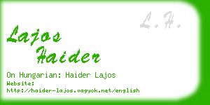 lajos haider business card